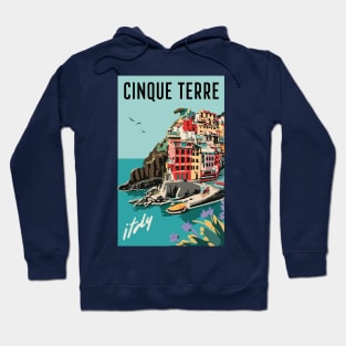 A Vintage Travel Art of Cinque Terre - Italy Hoodie